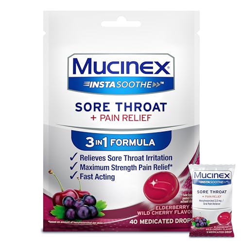 Mucinex Instasoothe Sore Throat Relief, Sore Throat Lozenges
