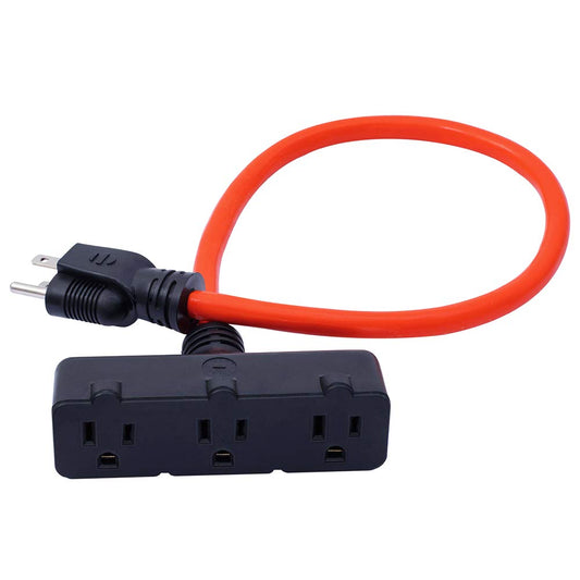 3-Outlet 2-Feet Power Extension Cord