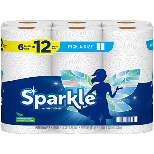 Sparkle® Pick-A-Size® Paper Towels, 6 Double Rolls