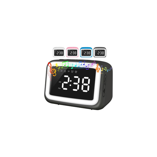 Kids Alarm Clock With Night Light Bluetooth Speaker