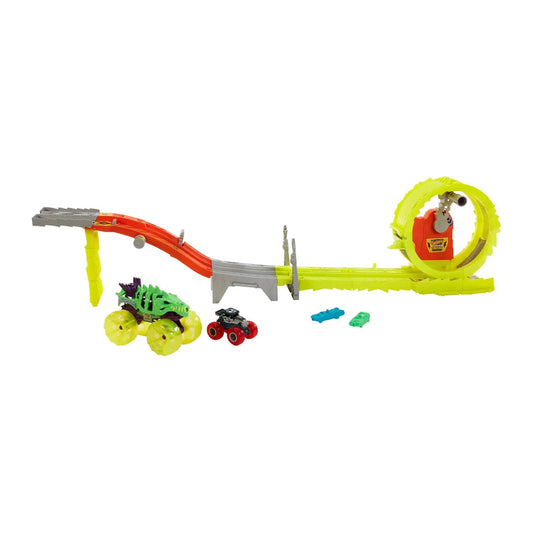 Hot Wheels Monster Trucks Track Set & 2 Toy Trucks