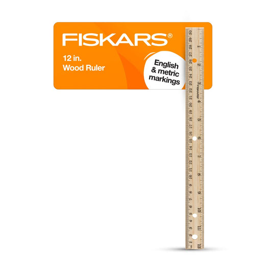 Fiskars 12" Straight Edge Wood Ruler