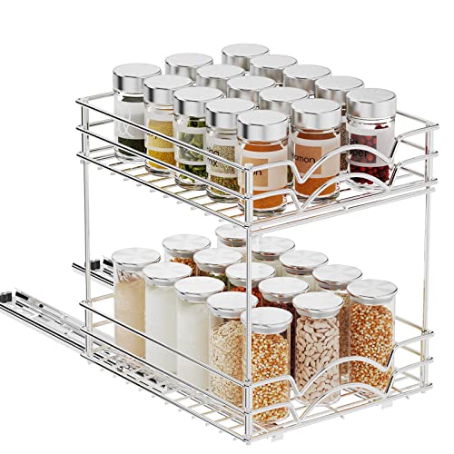 2 Tier Pull Out Spice Rack Organizer