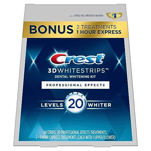 Crest 3D Whitestrips Professional Effects, Whitestrip 3D White, 44 Strips (22 Count Pack)