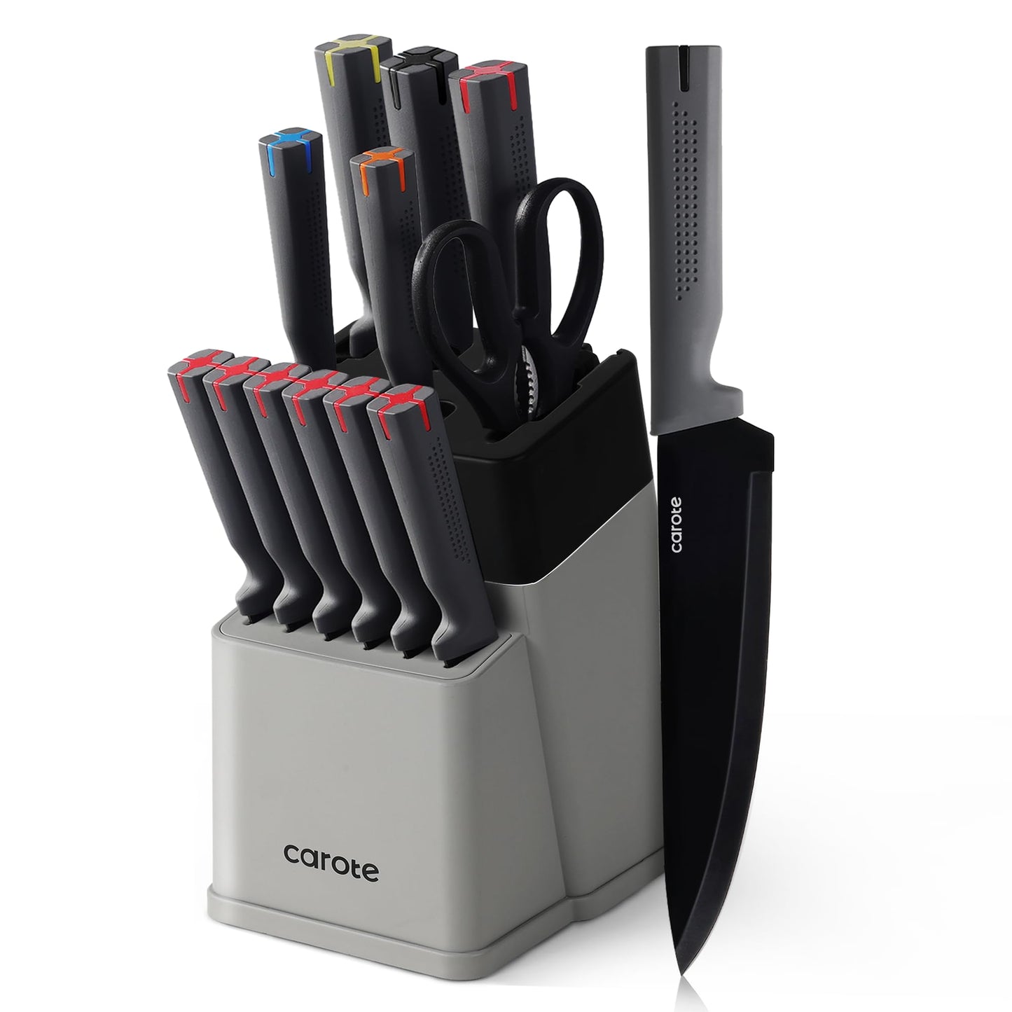 14-Piece Stainless Steel Knife Set with Block & 6 Steak Knives