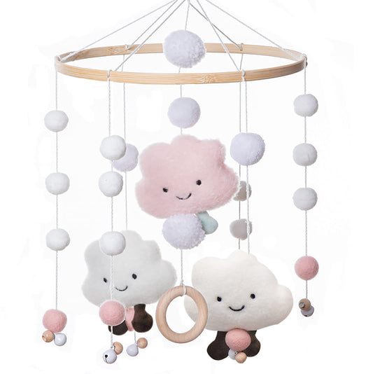 Felt Cloud Wooden Crib Hanging Toys