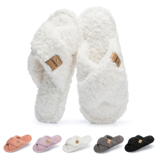Fuzzy Open Toe Slippers