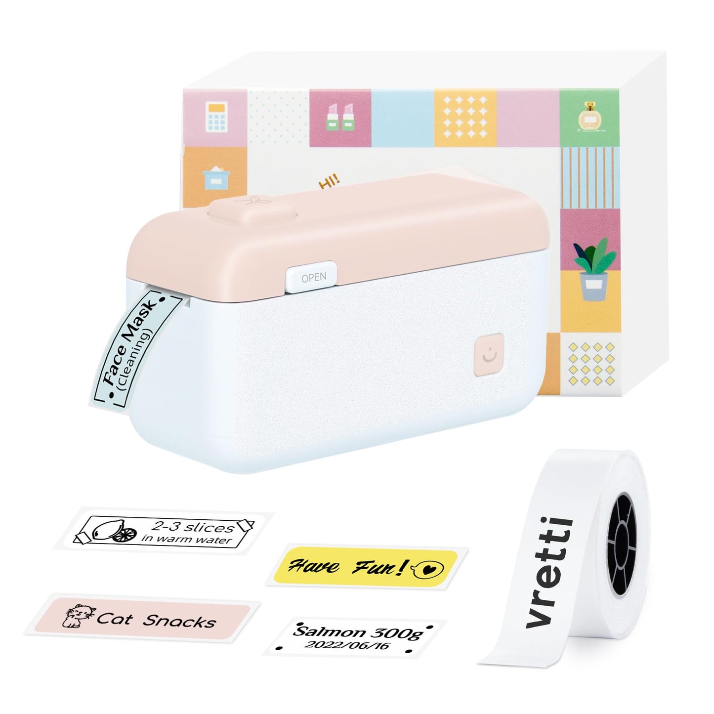 Label Maker Machine with Tape with Built-in Cutter - Bluetooth