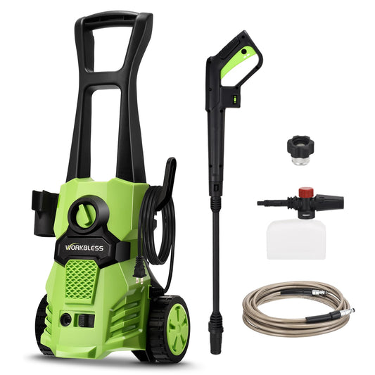 Electric Pressure Washer with Foam Cannon & Adjustable Nozzle