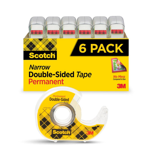 6 Rolls Scotch Double Sided Tape with Tape Dispenser
