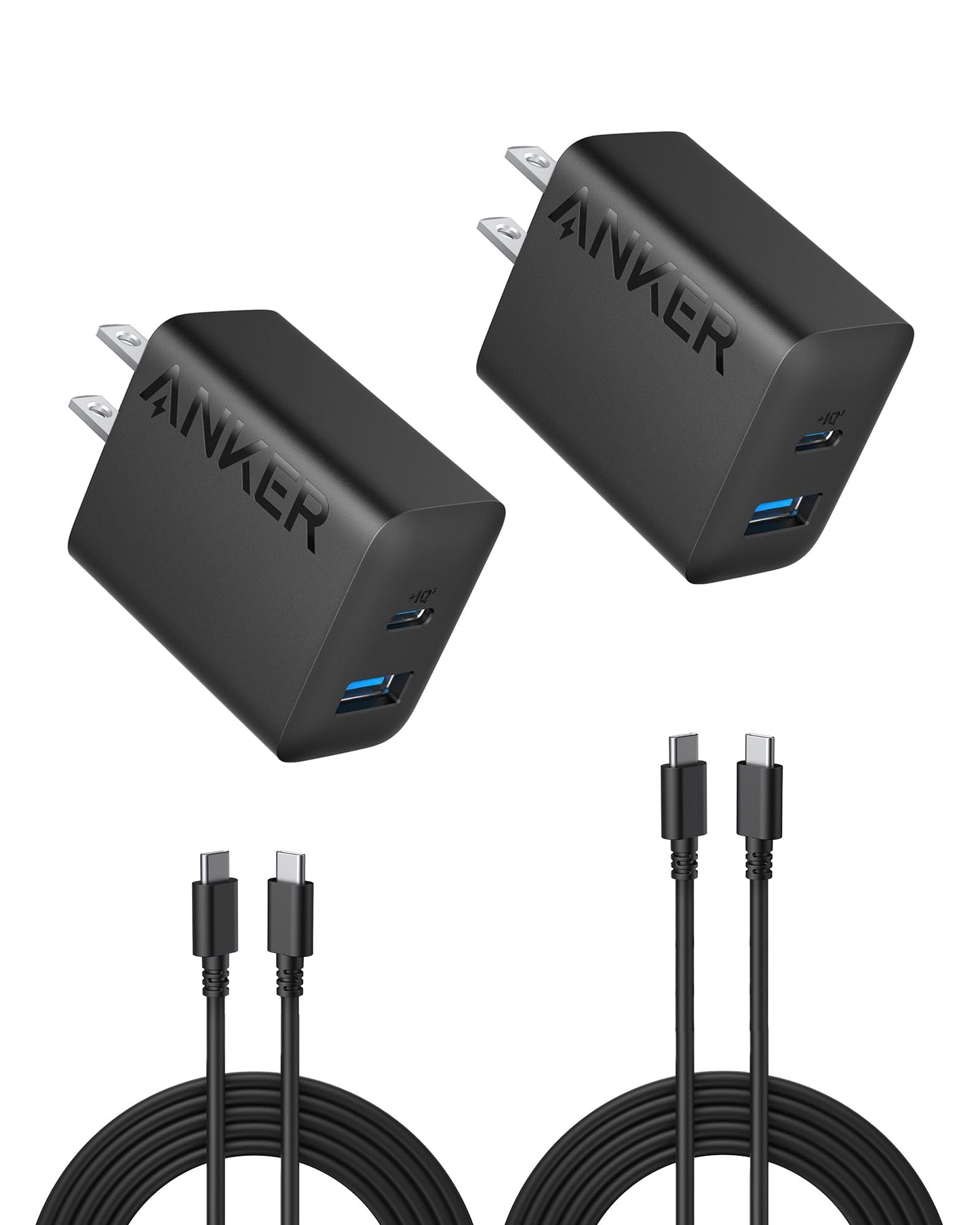 Anker USB C Charger 2-Pack 20W Fast Charger with 5 ft USB-C Cable