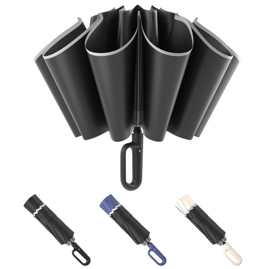 Inverted Umbrella with Carabiner Clip Handle