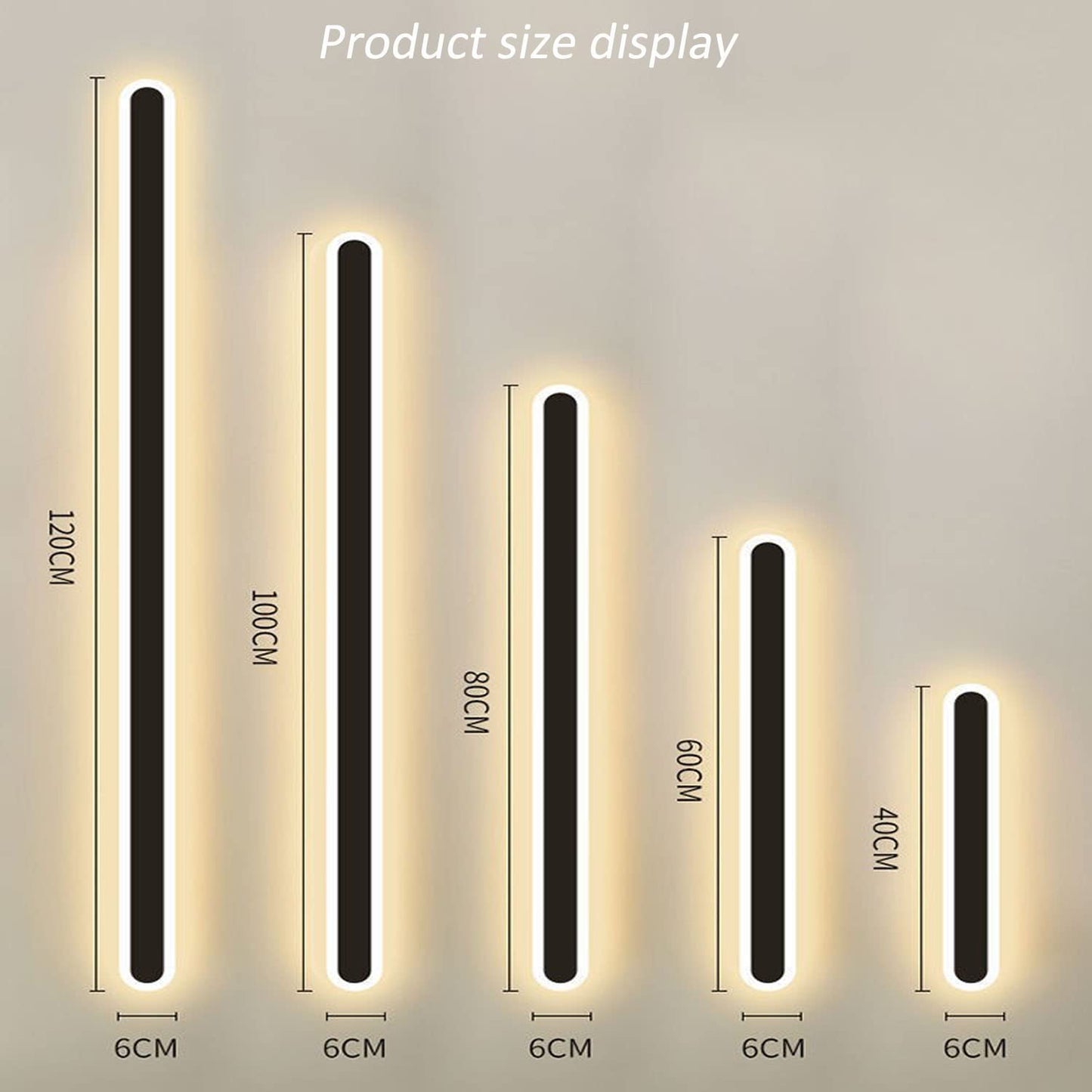Maxziller 16inch Long Modern 2Pack LED Wall Light,24W Warm White 110V led Wall Mount Lighting Fixture Rectangular Black Wall Lights Elegant Frosted White Acrylic Anti Rust