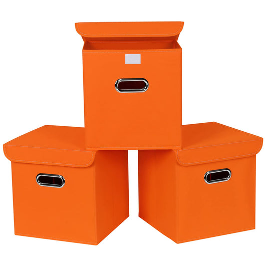 Closet Organizers Fabric Storage Bins With Lids 3 Pack