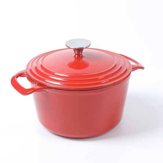HAWOK Cast Iron Dutch Oven Casserole, 3.5 Quart