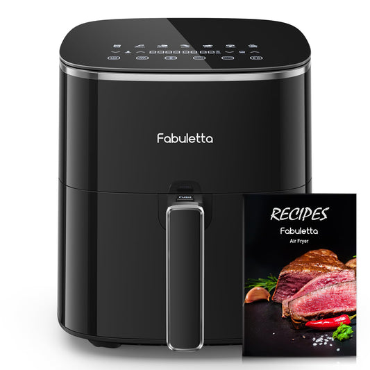 FABULETTA 6QT XL Air Fryer, 11 One-Touch Functions, 450℉ Fast Cooking, 95% Less Oil, Roast, Bake, Crisps, Broil and Air Fry for Easy Meals, SHAKE Reminder, Dishwasher Safe, Fits for 4-6 People