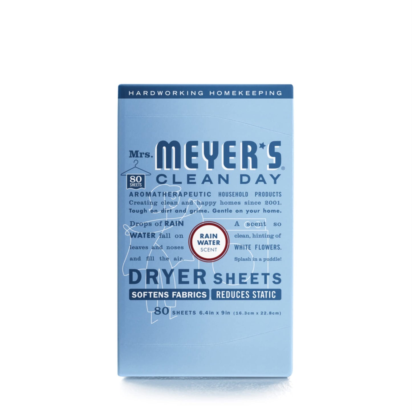 Mrs. Meyer's Clean Day Dryer Sheets, Fabric Softener - 80 Count