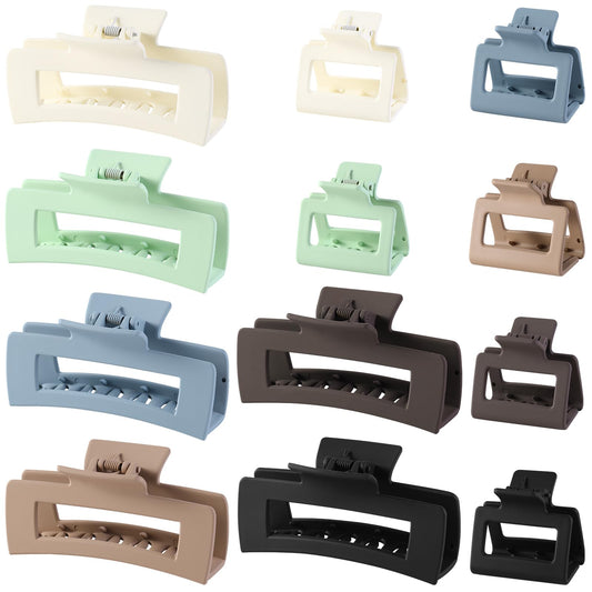 12 Pcs Rectangle Hair Clips