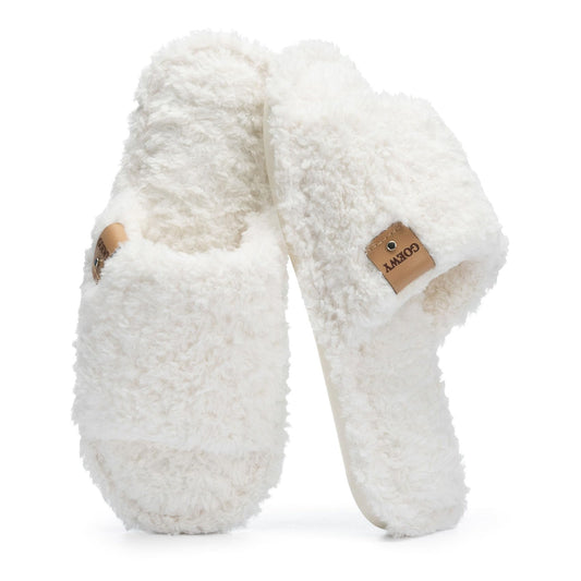 Fuzzy Open Toe Slippers