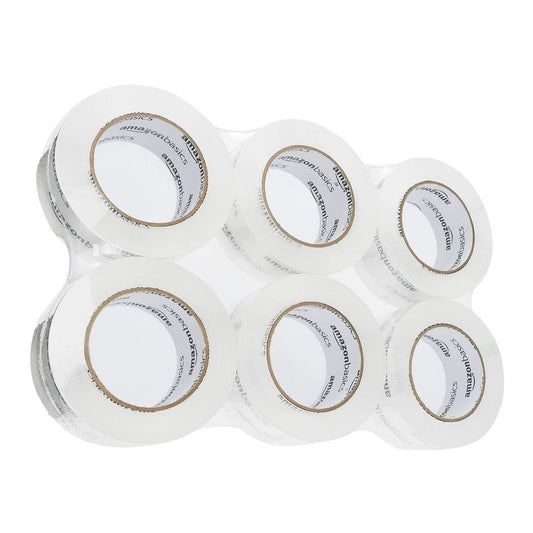 Amazon Basics Strong Plastic Adhesive Packaging Tape, 6-Pack