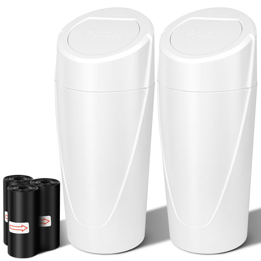 Keweis Car Trash Can with Lid, 2 Pack Car Cup Holder Garbage Cans