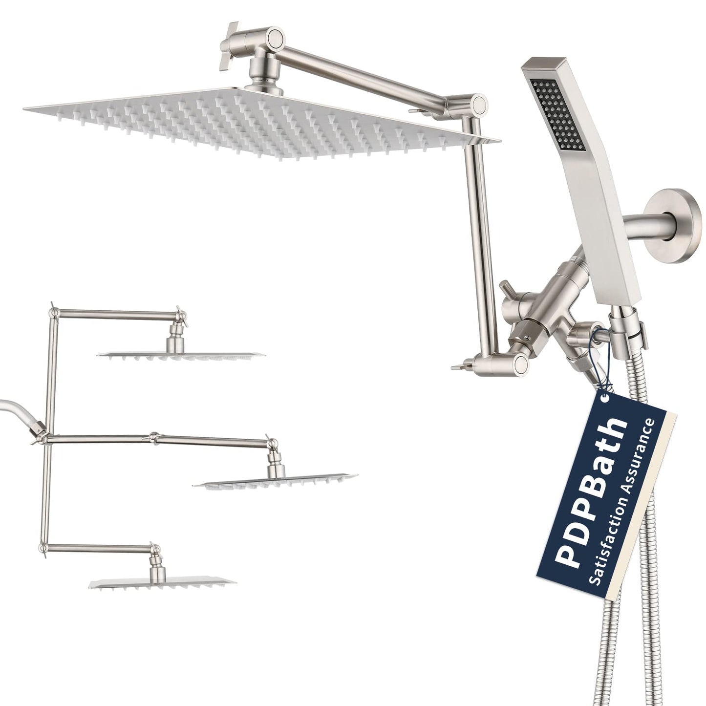 10" Rainfall Shower Head with 16" Adjustable Extension Arm