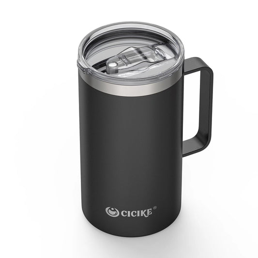 cicike 24oz. Insulated Travel Mug with Handle and Lid