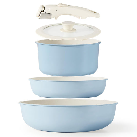 CAROTE Nonstick Cookware Set, Detachable Handle