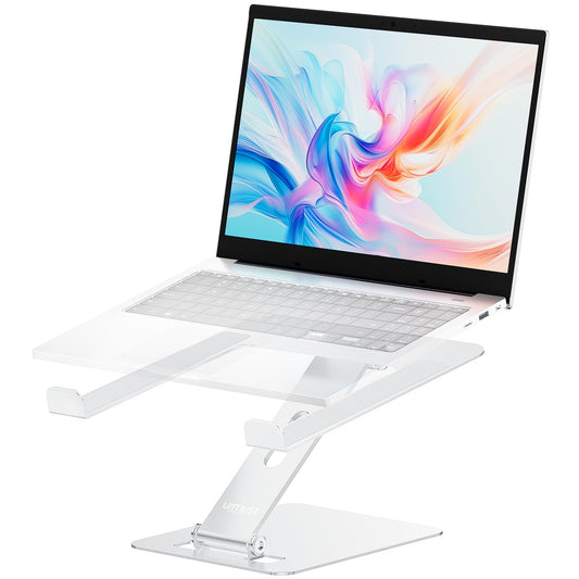 Urmust Adjustable Laptop Stand for Desk, Portable Laptop Riser, Aluminum Computer Stand for Laptop Foldable, Ergonomic Laptop Holder for MacBook Air Pro, Dell XPS, HP (10-15.6'') - Silver…