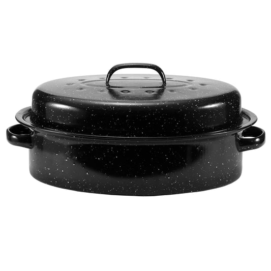 15.7" Enameled Oval Roaster