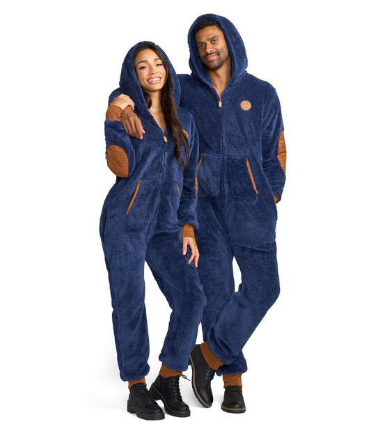 Tipsy Elves Women's Christmas Navy Sherpa Jumpsuit