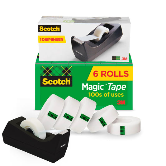 6 Rolls Scotch Magic Tape with Dispenser