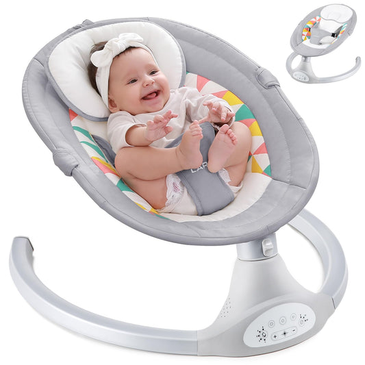 LAREX Electric Baby Swing Bluetooth Infant Swing Portable Rocker with 5 Speeds