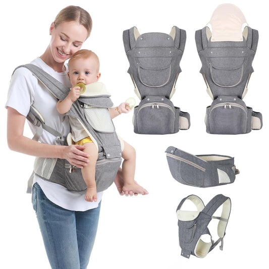 Front & Back Carrier with Detachable Hip Seat