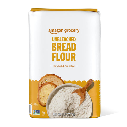 Amazon Grocery Unbleached Bread Flour, 5 Lb