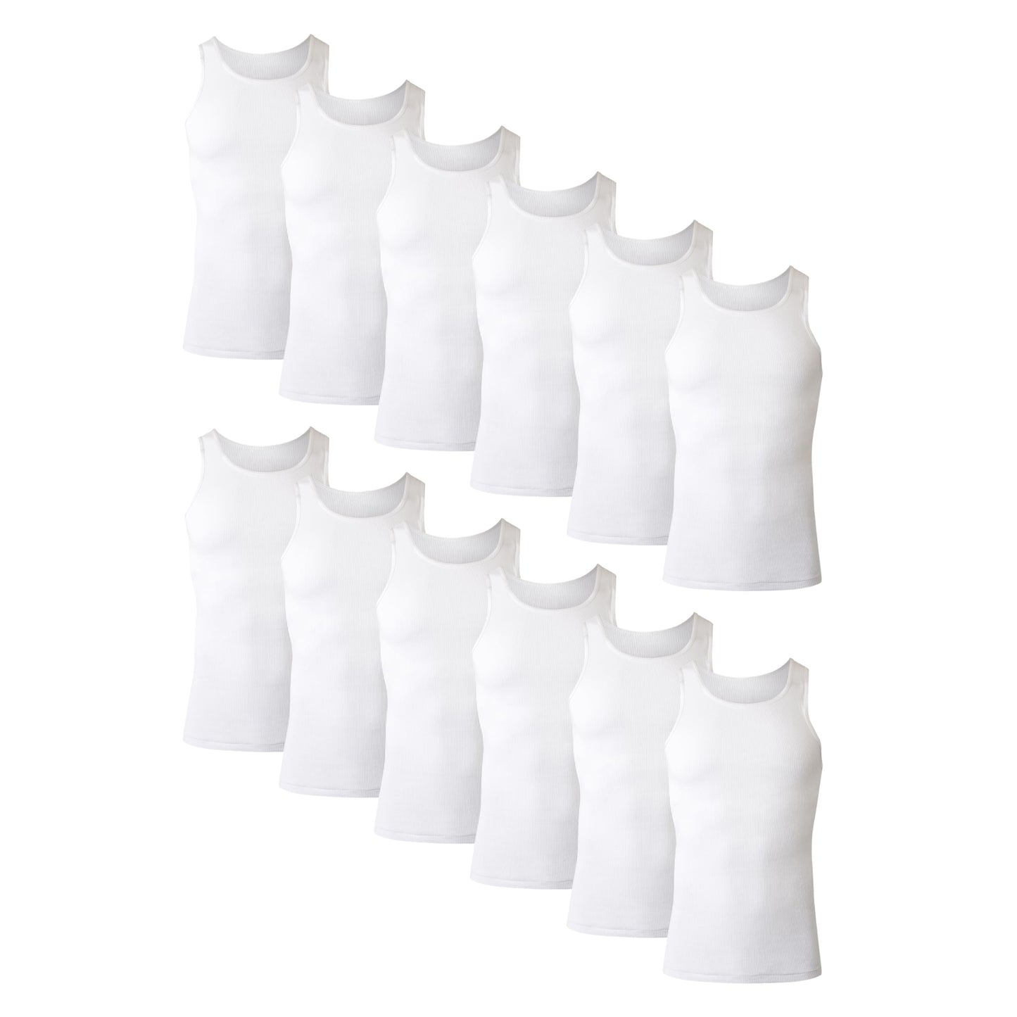 Hanes Men's, Cotton Tank Undershirts, 12 Pack