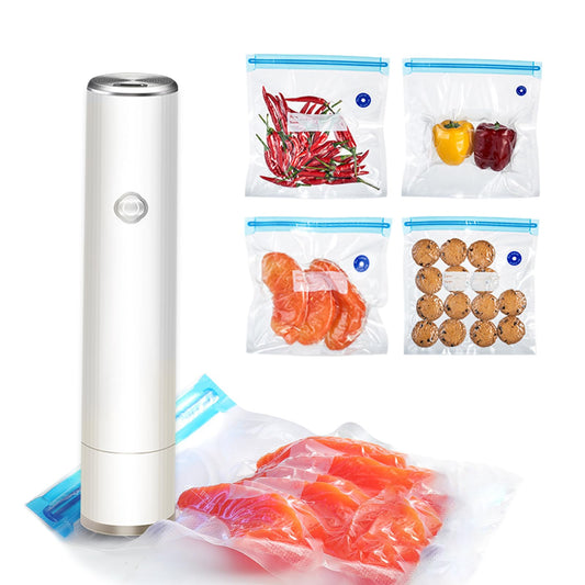 Food Vacuum Sealer with 5 Reusable Zipper Bags