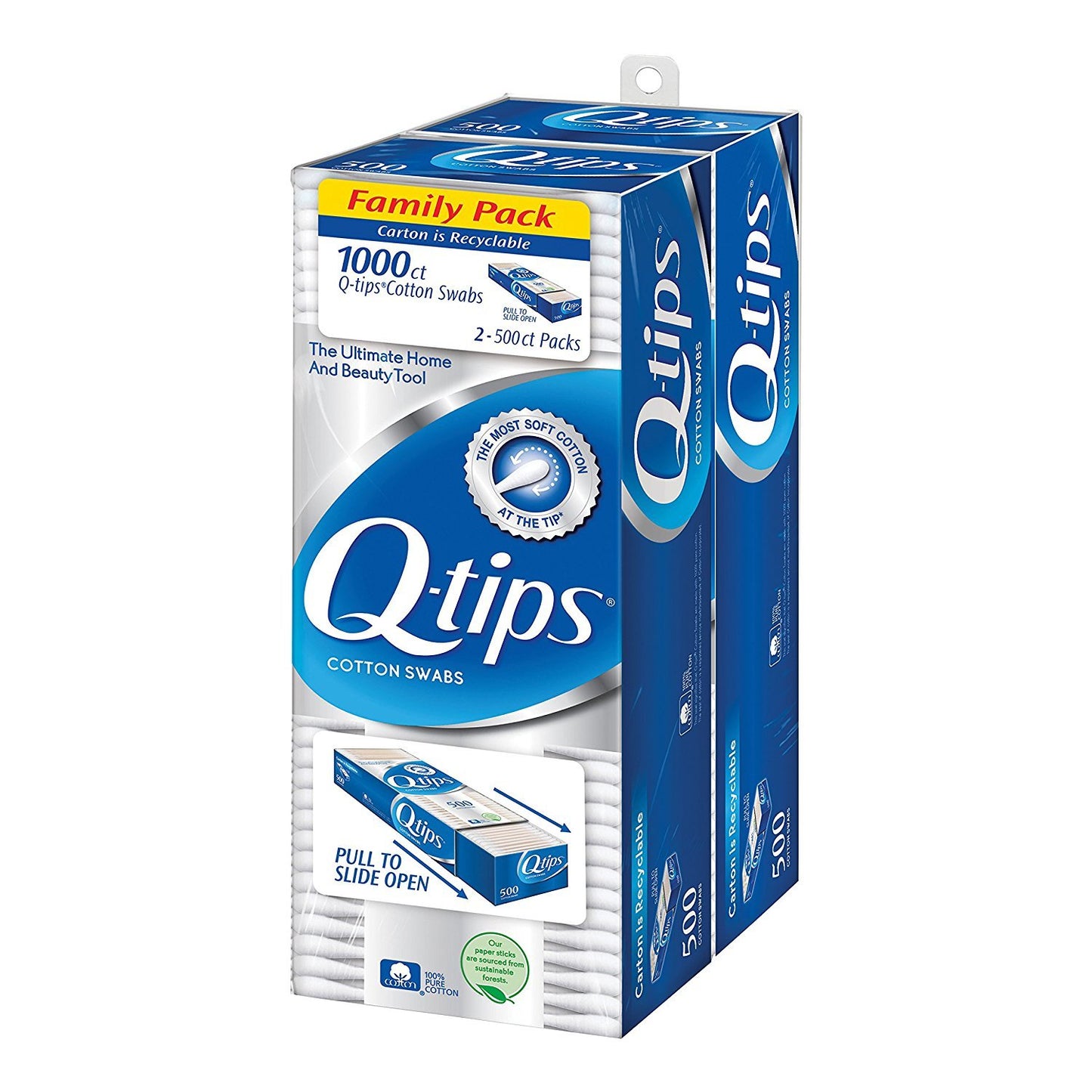 Q-tips Cotton, 2 Pack, 500 Swabs Each