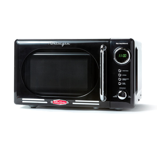 Nostalgia Black Retro Microwave with LED Display