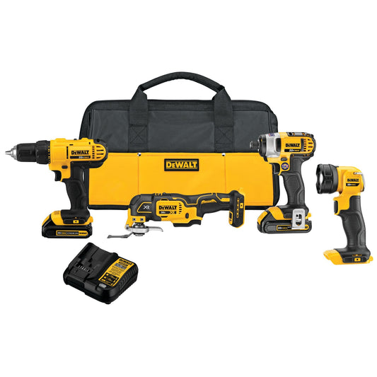 DEWALT 20V MAX Power Tool Combo Kit, 4-Tool Cordless Power Tool Set with 2 Batteries and Charger