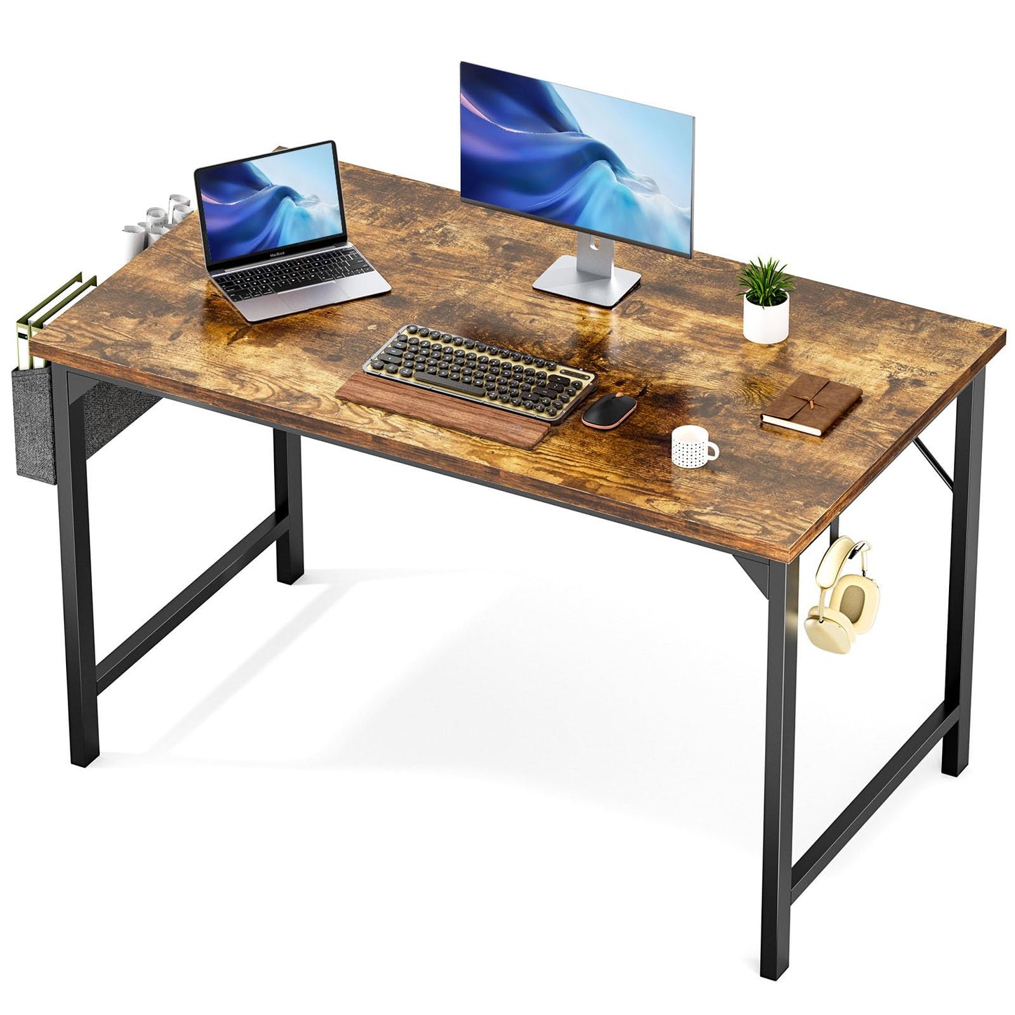 Computer Desk with Headphone Hook and Storage Bag