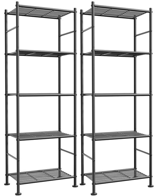 5-Tier Metal Storage Shelves – Set of 2