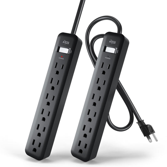 6-Outlet Power Strip - 2-Pack