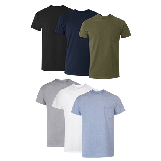 Hanes Men's Crewneck T-Shirt, 6 Pack