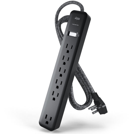 KMC 6-Outlet Surge Protector Power Strip 6 ft Cord