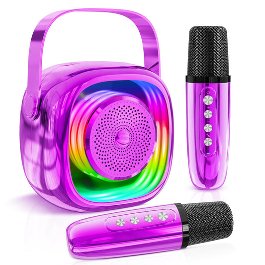 Portable Bluetooth Speaker with 2 Wireless Microphones