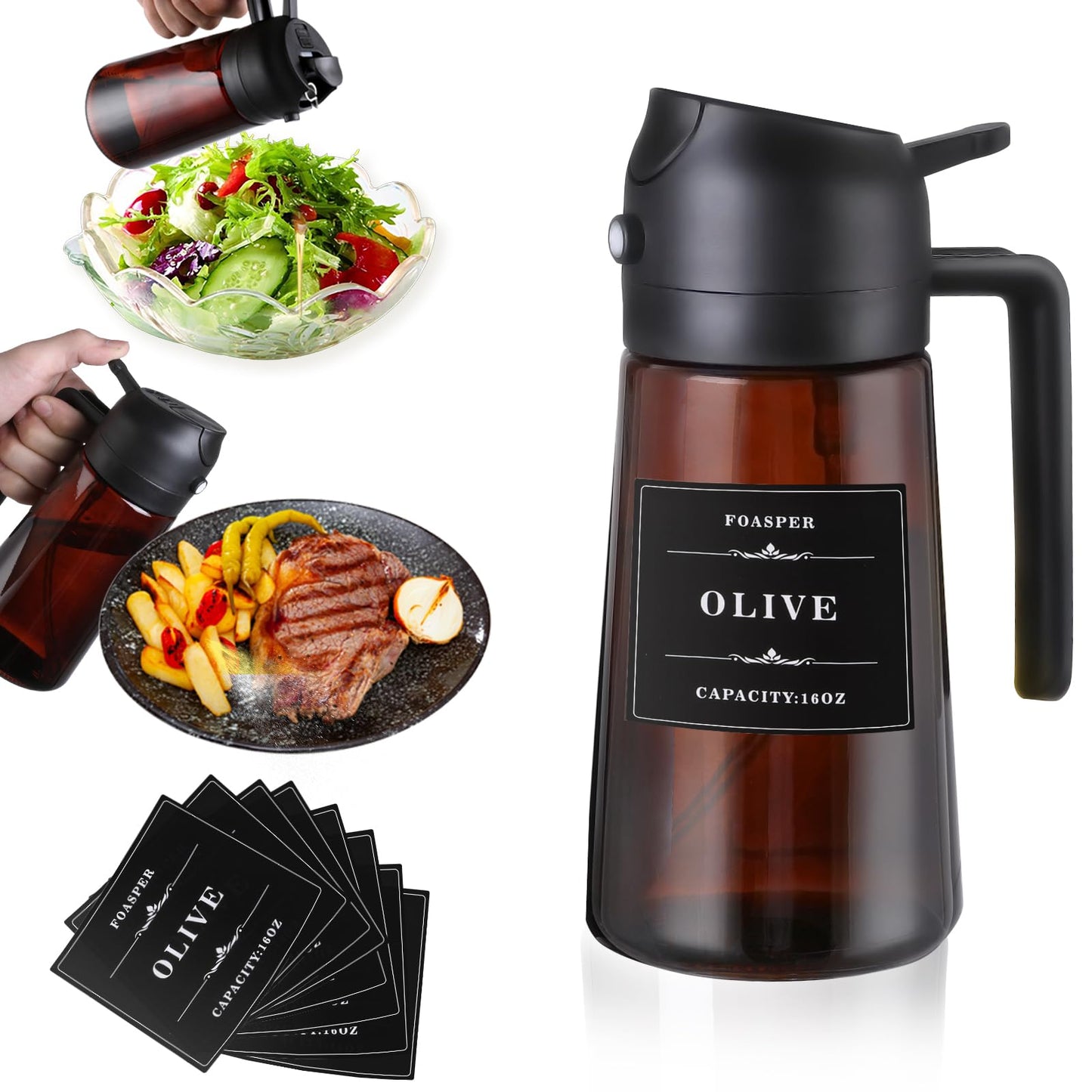 2 In 1 Oil Sprayer Dispenser - 16oz