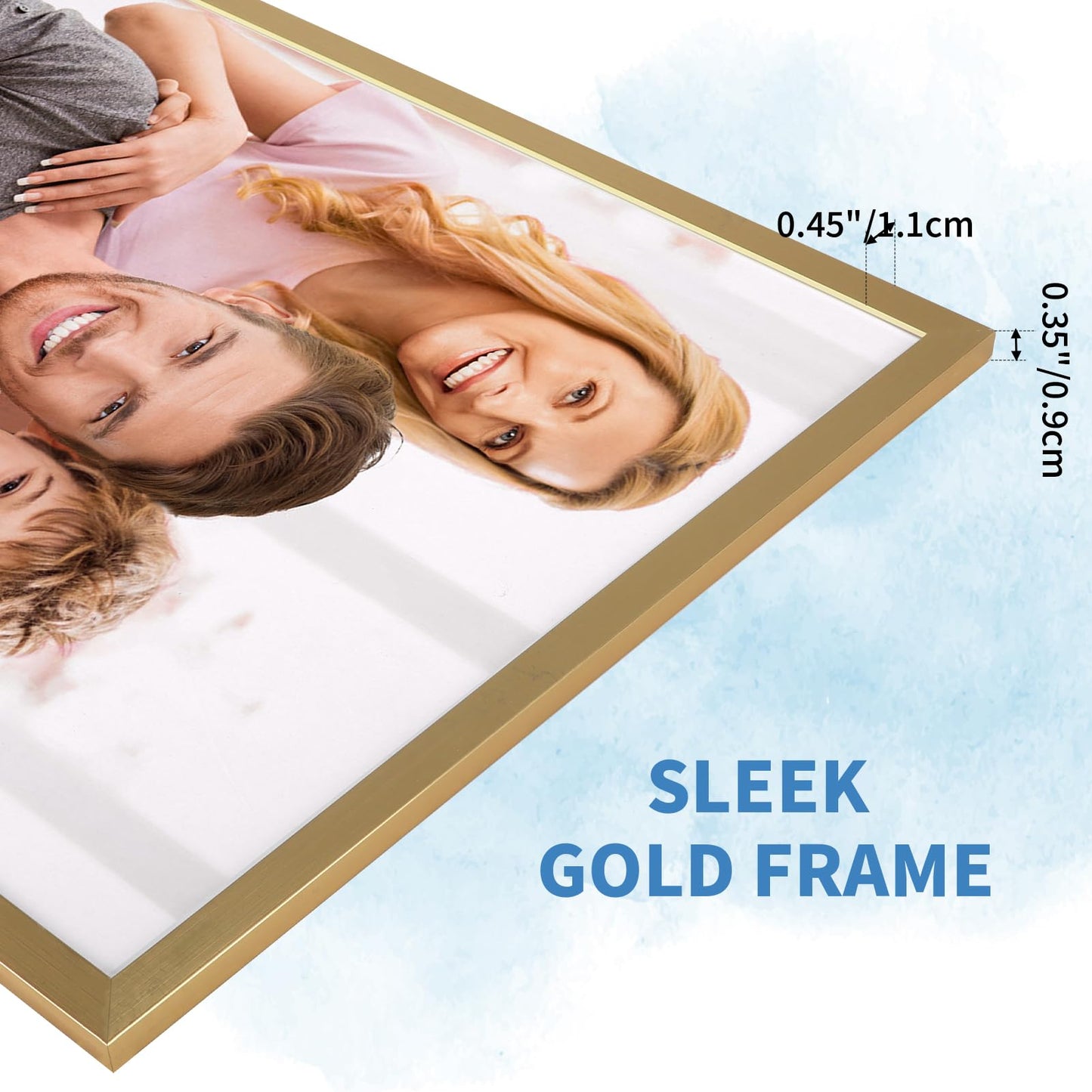 WIFTREY 11x14 Gold Picture Frames, Rustic 11 x 14 Photo Frame Bulk for Wall Hanging, Tabletop Display, 18 Pack