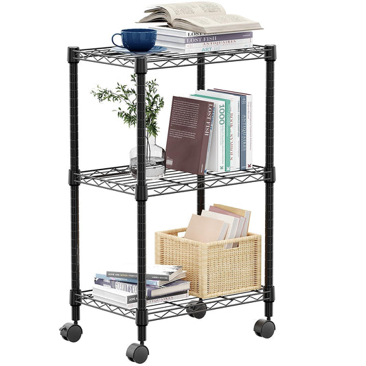 3 Tier Shelf Metal Storage Shelves with Wheel