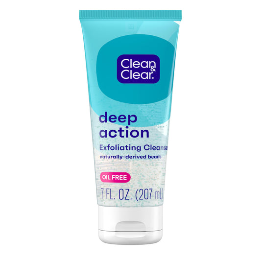 Clean & Clear Deep Action Exfoliating Cleanser, 7 Fl Oz